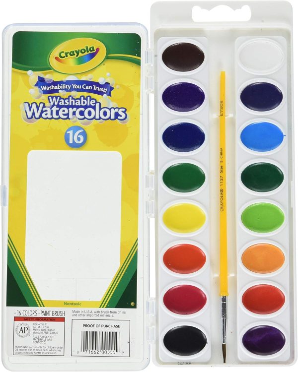 Crayola Washable Watercolors, 16 Count (Pack of 2) Total 32 Count
