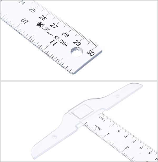 Pangda 12 Inch/ 30 cm Junior T-Square Plastic Transparent T-Ruler for Drafting and General Layout Work (1) - Image 4